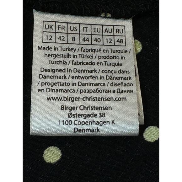 Rotate Birger Christensen Carly Dress Size 8 Black Polka Dot Off The Shoulder - Picture 15 of 16